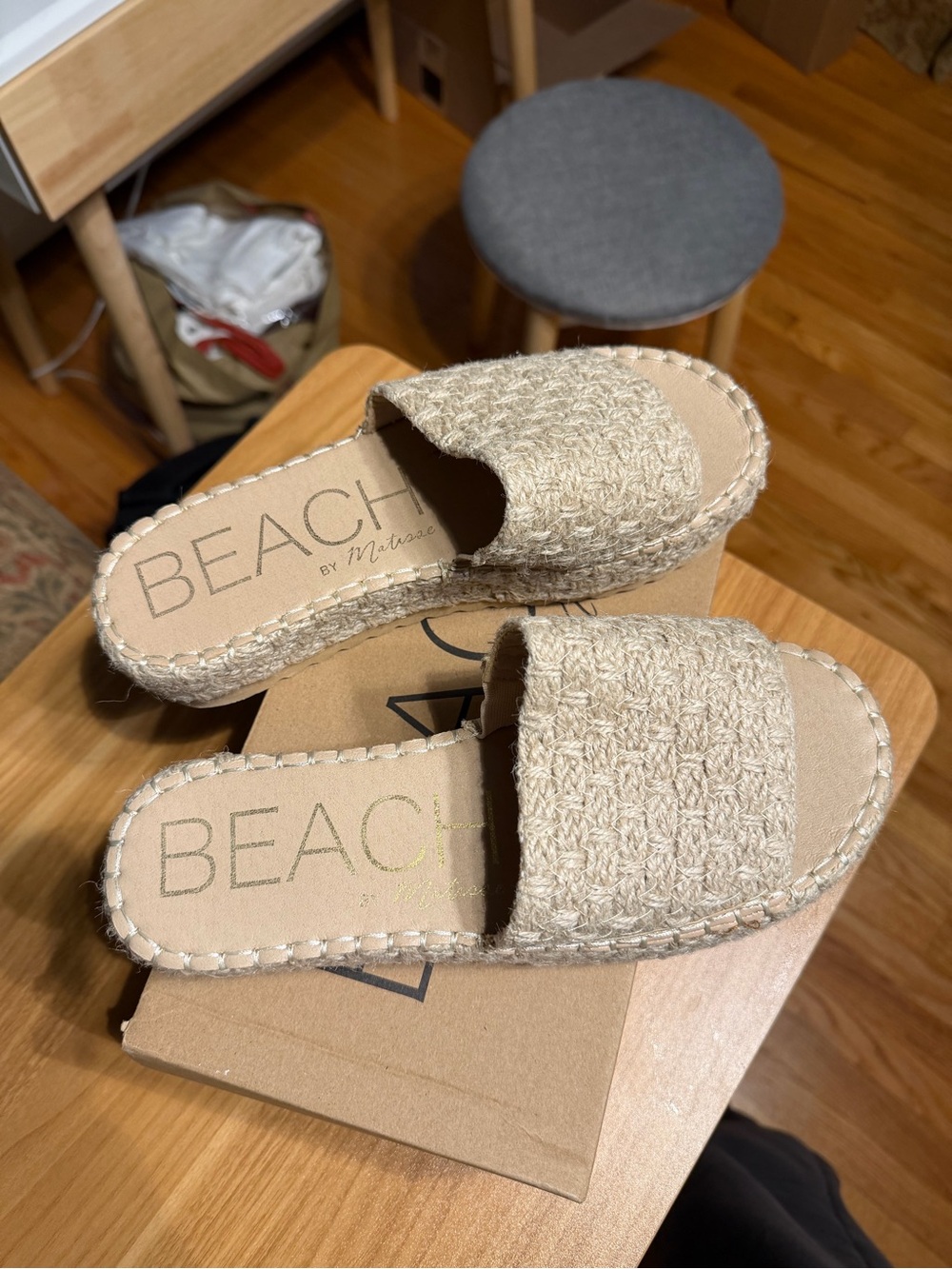 Beach by Matisse Beige Woven Platform Slide - Picture 5 of 5